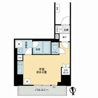 グランマーチ芝公園【4階】の間取り