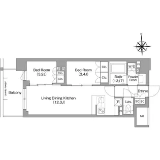 コンフォリア・リヴ大森西【6階】の間取り