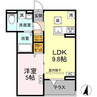 セレスティア大島【1階】の間取り