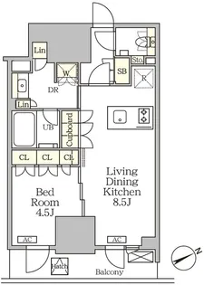 ザ・パークハビオ大森山王【4階】の間取り