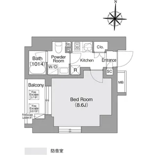 コンフォリア・リヴ森下MUTIO【9階】の間取り