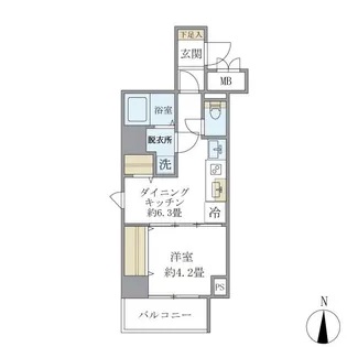 1DKの間取り画像