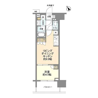 クレヴィア上野入谷【9階】の間取り