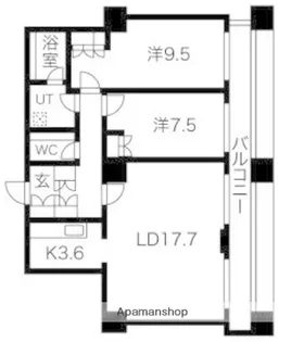 グランパークハイツ【12階】の間取り