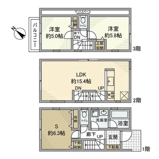 東京都大田区南六郷3丁目【一戸建】の間取り