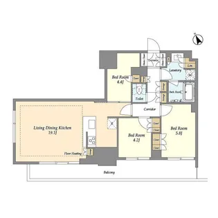 オアーゼ日暮里レジデンス【7階】の間取り