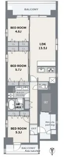 スプランディッド品川DUE【7階】の間取り