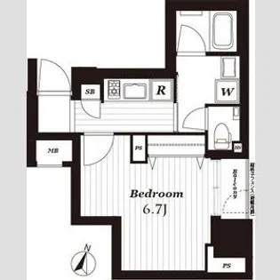 オープンレジデンシア銀座二丁目【1階】の間取り