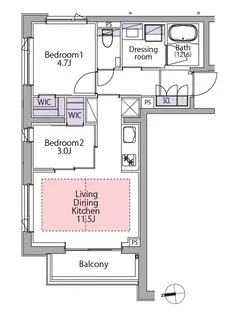 イプセ白金台【2階】の間取り