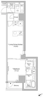 ザ・パークハビオ日本橋茅場町【8階】の間取り