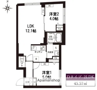 レピュア旗の台レジデンス【2階】の間取り