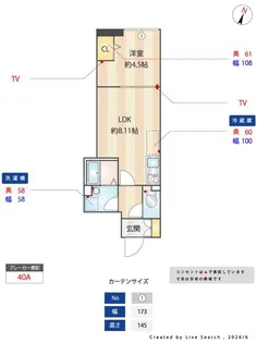 ルネコート大鳥居【4階】の間取り