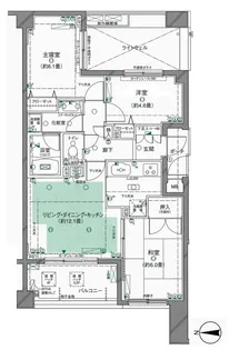 クレッセント多摩川Ⅱ【5階】の間取り