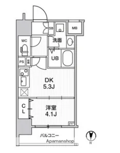 ジェノヴィア南千住スカイガーデン【7階】の間取り