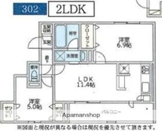 ブラウネスハイム南馬込【3階】の間取り