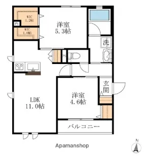 ヘーベルメゾン多摩川【2階】の間取り