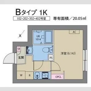 AXIA MーCITY武蔵小山【102号室】の間取り
