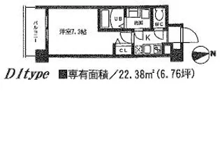 ドゥーエ蒲田【0509号室】の間取り