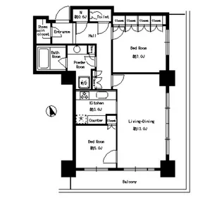 パークタワー芝浦ベイワード アーバンウイング【17階】の間取り