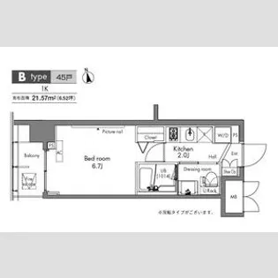 1Kの間取り画像