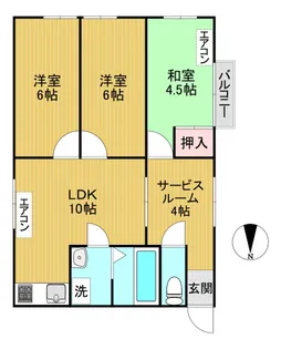 北リキコーポ【302号室号室】の間取り