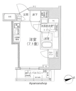 アイルカナーレ品川南【7階】の間取り