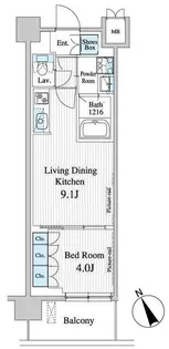 プレノ清澄庭園【8階】の間取り