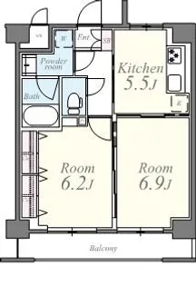 ヒルフォート常盤【1階】の間取り