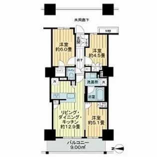 プライムパークス品川シーサイド ザ・タワー【11階】の間取り