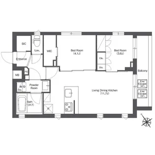 コンフォリア不動前【2階】の間取り