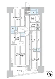 ザ・グランクラッセ日本橋イースト【2階】の間取り