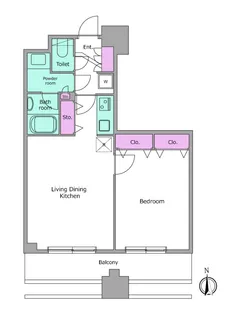 レジディア西麻布【4階】の間取り