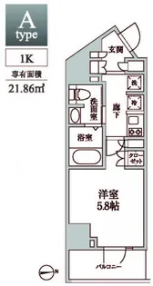 レジディア中延Ⅱ【9階】の間取り