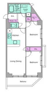 レジディア根岸【2階】の間取り
