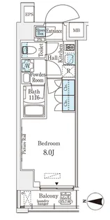 ムニレジデンス上野(旧名称ベルファース上野)【6階】の間取り