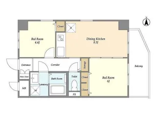 ミリアレジデンス西蒲田【2階】の間取り