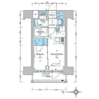 ルフォンプログレ浅草入谷【4階】の間取り