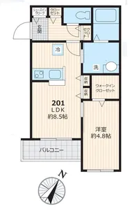 クレッセント【201号室号室】の間取り