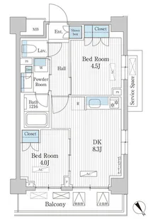 パークアクシス門前仲町テラス【4階】の間取り