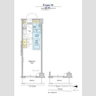 プラウドフラット品川大井町【2階】の間取り