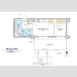 プラウドフラット品川大井町【5階】の間取り