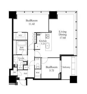 東京都港区白金1丁目【マンション】の間取り