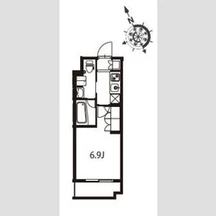 アジールコート東大井【4階】の間取り