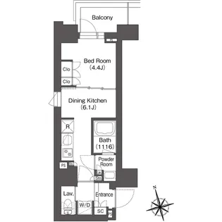 ミリアレジデンス浅草駒形【8階】の間取り