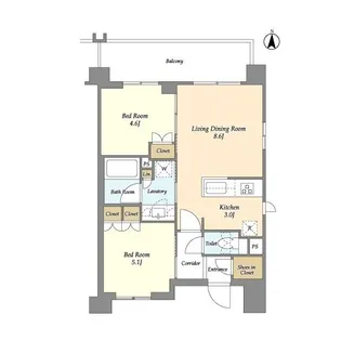 ラティエラ両国【3階】の間取り