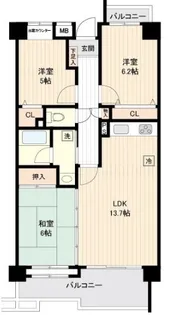 セリゼ雪が谷【0410号室】の間取り