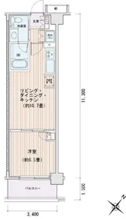 エスティメゾン豊洲レジデンスE【0427号室】の間取り