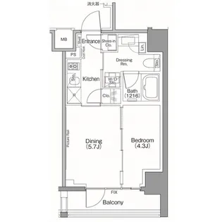 ザ・パークハビオSOHO南青山【5階】の間取り