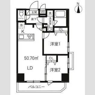 ハーモニーレジデンスグローバルキャピタル【14階】の間取り