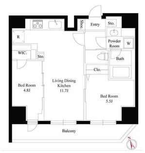 GRANPASEO浅草橋【8階】の間取り